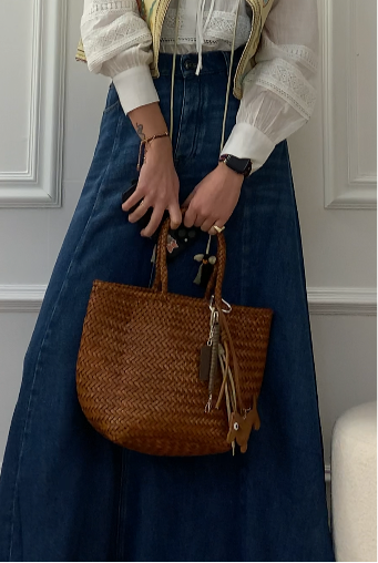 Borsa Pelle Intrecciata