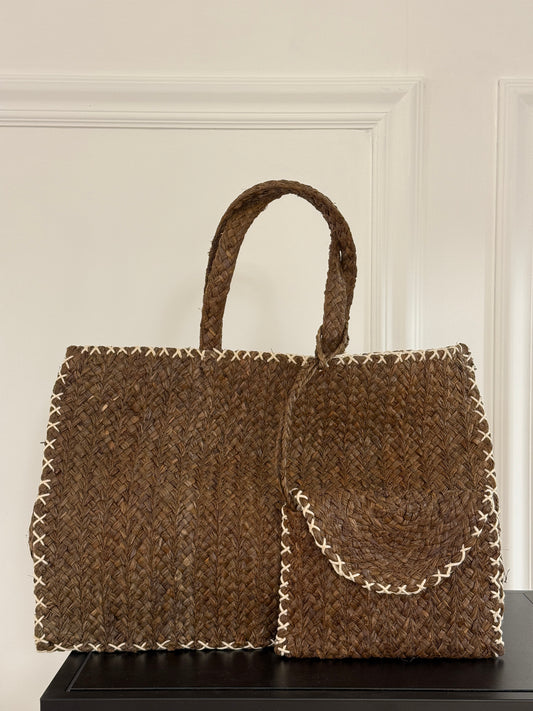 Borsa Rafia con Pochette