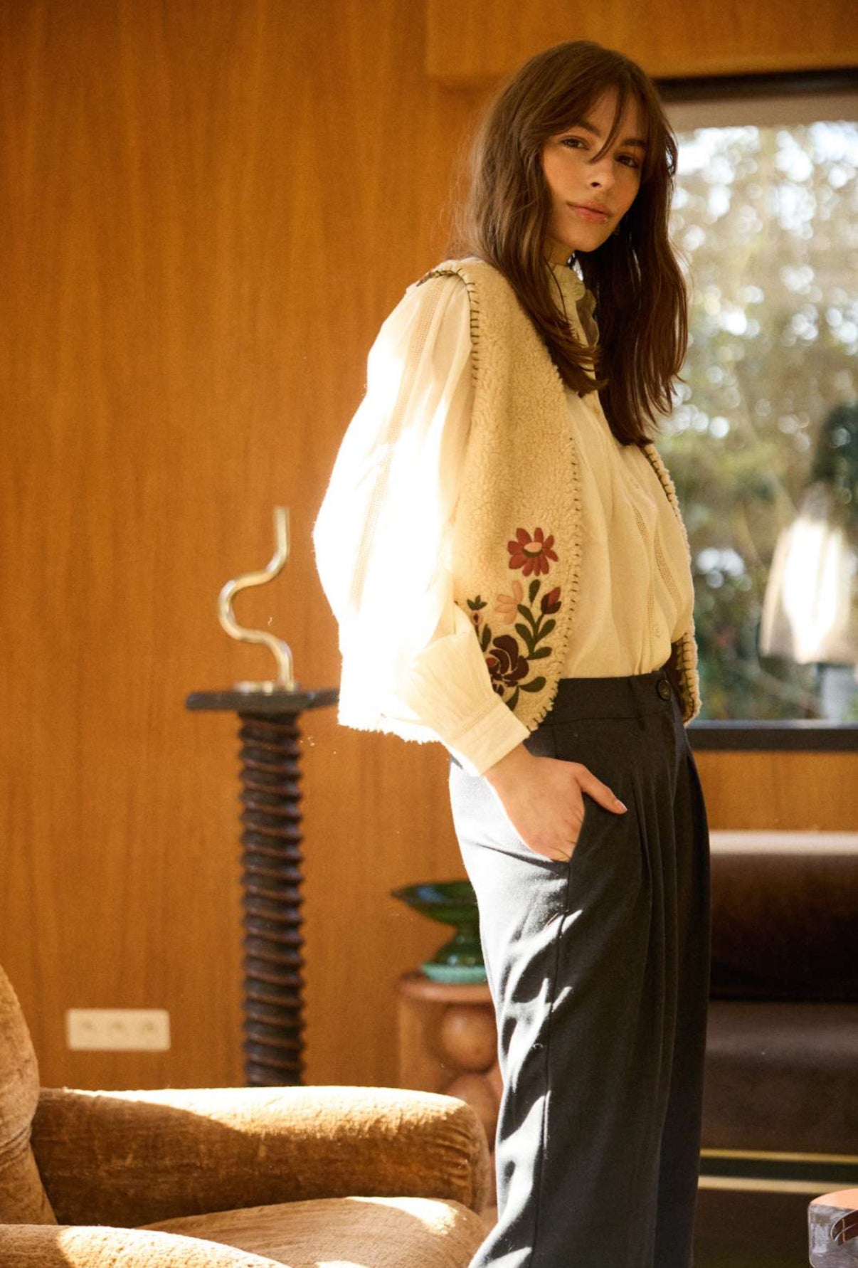 Gilet Ecomontone con Ricami