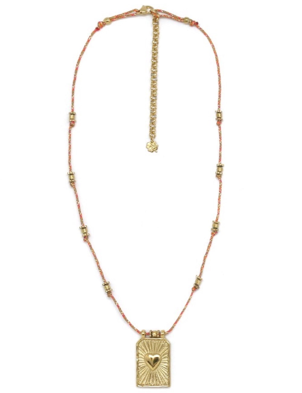 Collana Placchetta Cuore Arancio