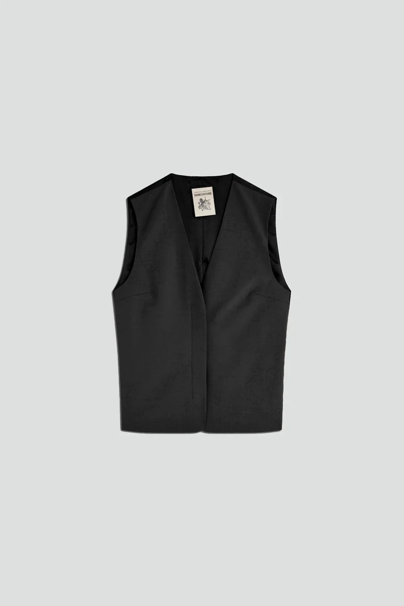 Gilet a V in Fresco Lana